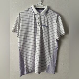 RLX Woman’s | White and Purple Wyndham championship Striped Polo Shirt | Size XL